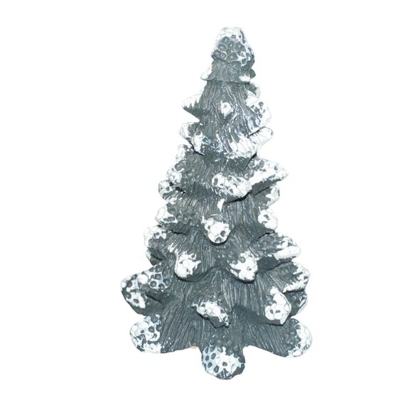 Vintage 1995 Village Square Pine Tree Covered in Snow Mervyns Christmas Holiday - Picture 3 of 6